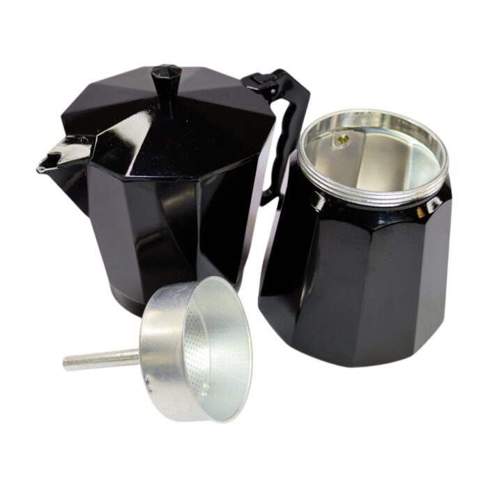 Cafetera negra clásica italiana (6 tazas) - Imagen 2