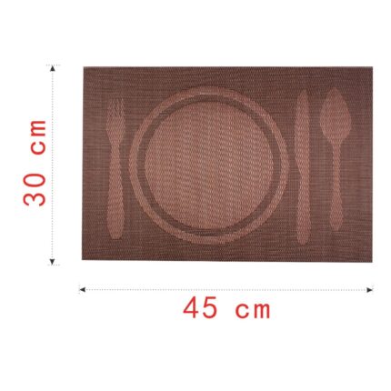 Set de 6 manteles individuales rectangulares con diseño de utensilios 30x45 cm