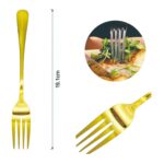 Tenedor para pescado con mango redondo dorado 3PCS - Imagen 2