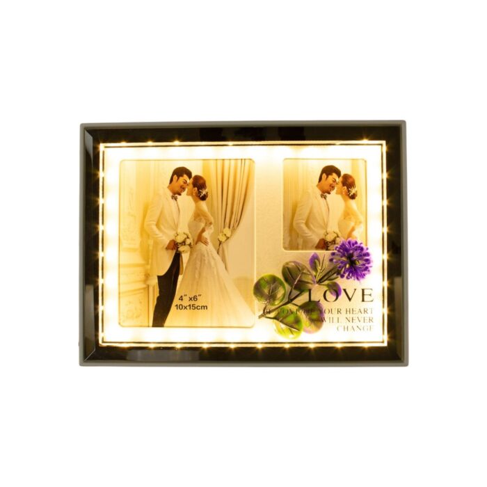 Marco de fotos horizontal Matrimonio 15x20cm (luz LED USB) - Imagen 3