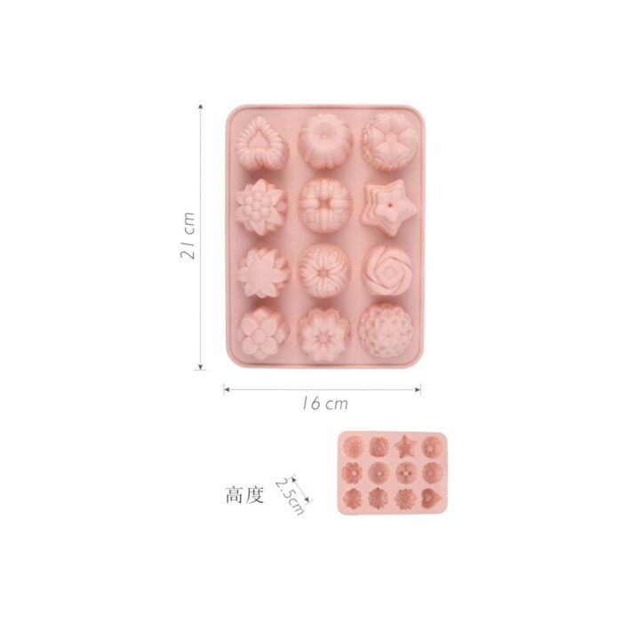 Molde de Silicona para Pasteles con Formas Variadas - 21×16×2.5 cm - Imagen 5