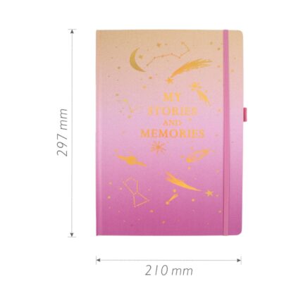 4 Cuadernos A4 "My Stories and Memories" con Diseño Cósmico