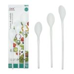 Set de 3 cucharas plásticas blancas para ensalada