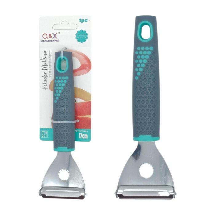 64aaf8b4-bcf7-4ab1-b0da-ae118e01bafe.jpg Rallador Y con Mango de Plástico Gris para Verduras, Frutas y Quesos - Imagen 1