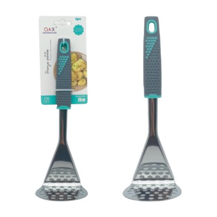 Prensa de patatas con mango ergonómico gris