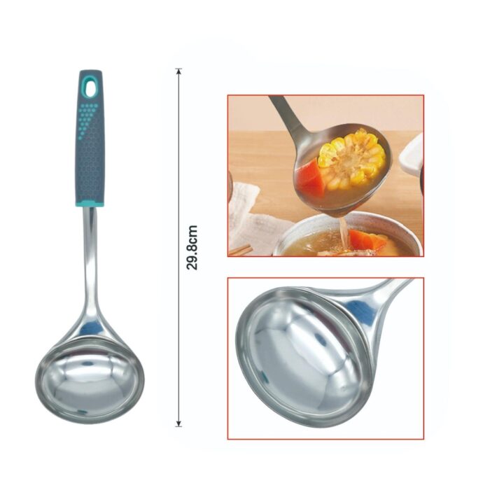 Cucharón práctico con mango gris de plástico - Imagen 2