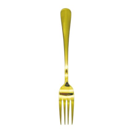 Tenedor para frutas con mango redondo dorado 3PCS