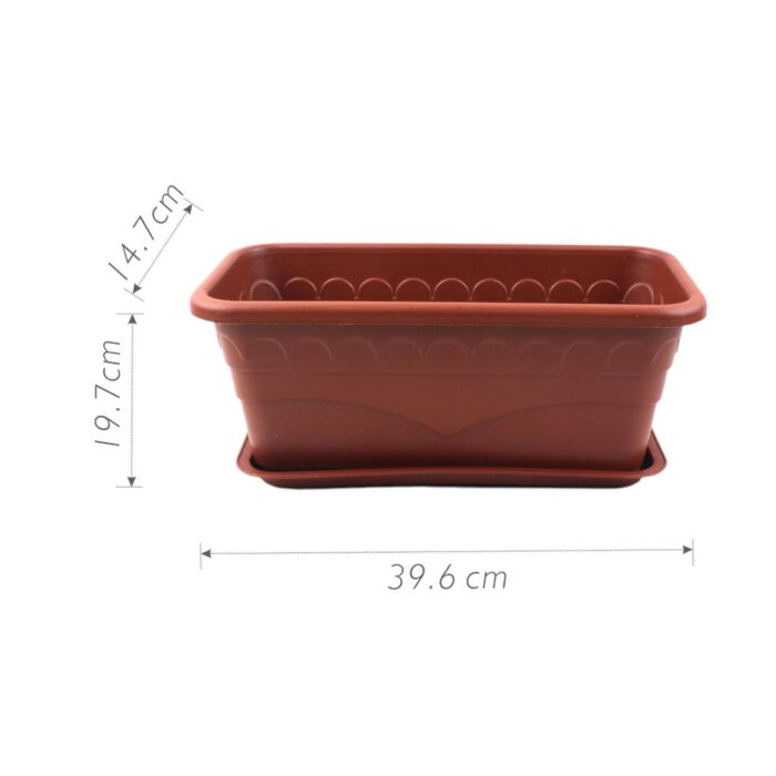 Macetero Plástico Rectangular con Diseño Clásico - Imagen 2