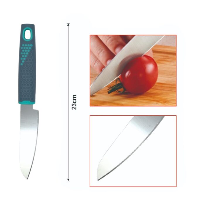 Cuchillo de gran tamaño para frutas con mango plástico gris - Imagen 2