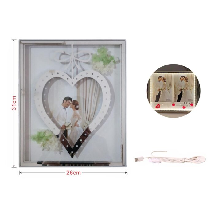 Marco de fotos vertical iluminado 26x31cm (con luz USB) - Imagen 9
