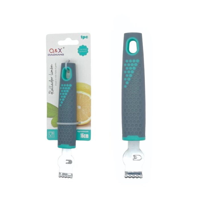 83bec296-c16b-45b6-ae55-55ccd6ea8642.jpg Rallador de limón con mango ergonómico en plástico gris - Imagen 1