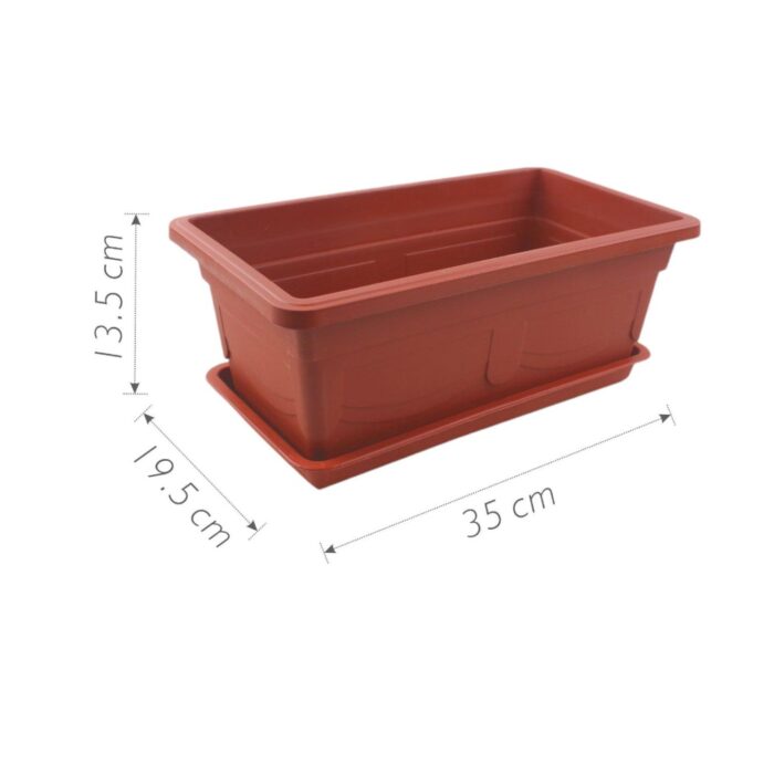 Maceta plastico 35 x 19.5 x 13.5 cm - Imagen 2