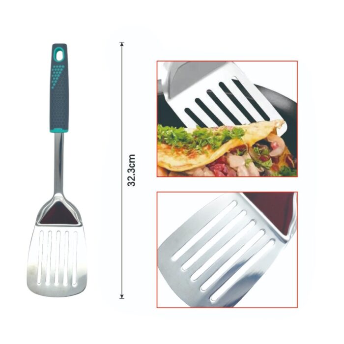 Espátula plana con mango de plástico en tono gris - Imagen 2