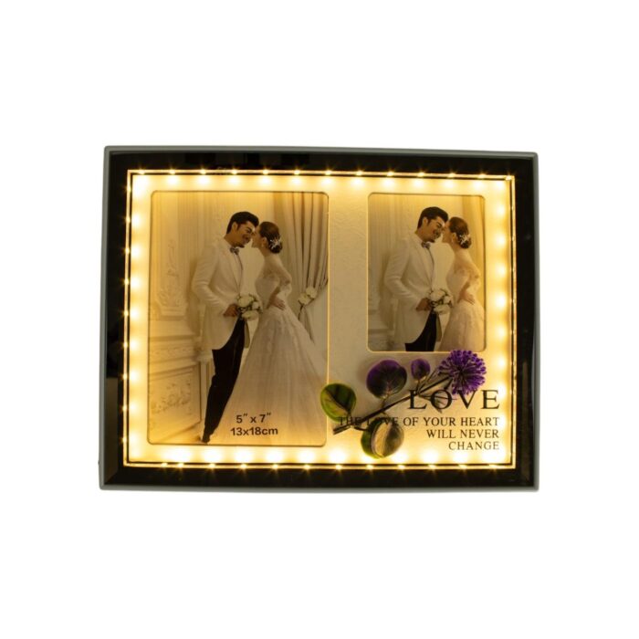 8f9f52af-4342-4180-87fa-69f57f6d6f82.jpg Marco de fotos horizontal Matrimonio 18x23cm (luz LED USB) - Imagen 5