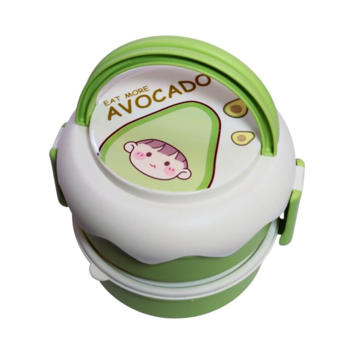 8fc1ca37-be07-46c8-b829-2616adf7b3b4-1.jpg 6365 Fiambrera Redonda De Frutas Coloridas De Doble Capa (Incluido Tenedor Y Cuchara) 16,6*15,6*14,4 - Imagen 6