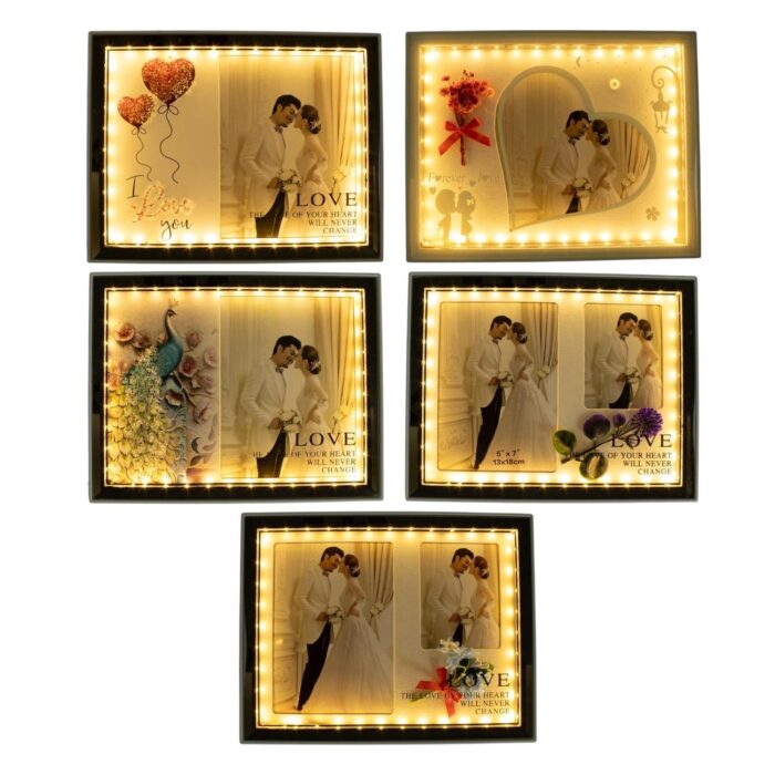 9243aee1-44c9-4340-991c-3dff8be5253c-1.jpg Marco de fotos horizontal Matrimonio 18x23cm (luz LED USB) - Imagen 1