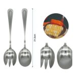 Set de tenedor y cuchara para ensalada con diseno de puntos 2PCS - Imagen 2