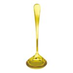 Cucharon para salsa con mango redondo dorado 1PC
