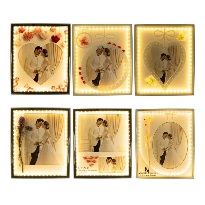 Marco de fotos vertical iluminado 26x31cm (con luz USB) - Imagen 1