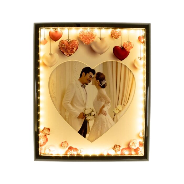 Marco de fotos vertical iluminado 26x31cm (con luz USB) - Imagen 2