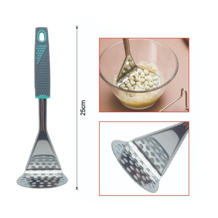 Prensa de patatas con mango ergonómico gris - Imagen 2