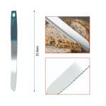 Cuchillo de pan serrado con mango de plástico gris - Imagen 2