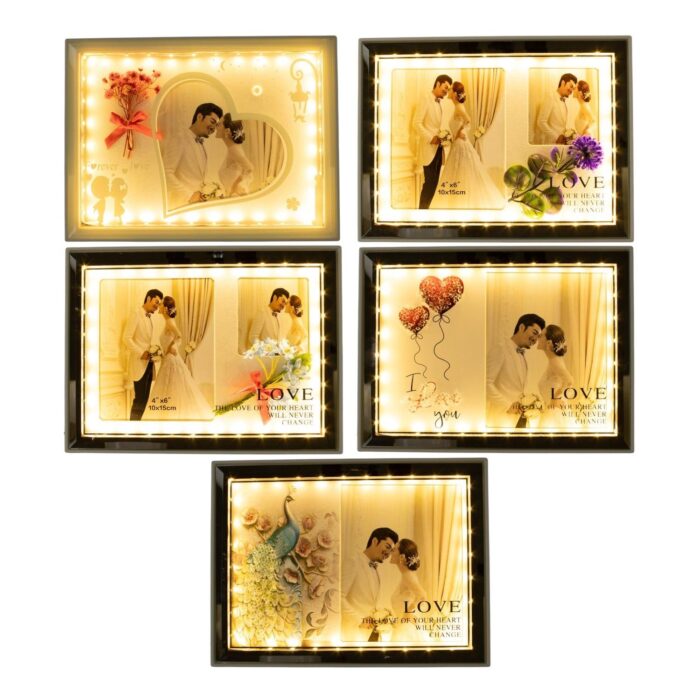 Marco de fotos horizontal Matrimonio 15x20cm (luz LED USB) - Imagen 1
