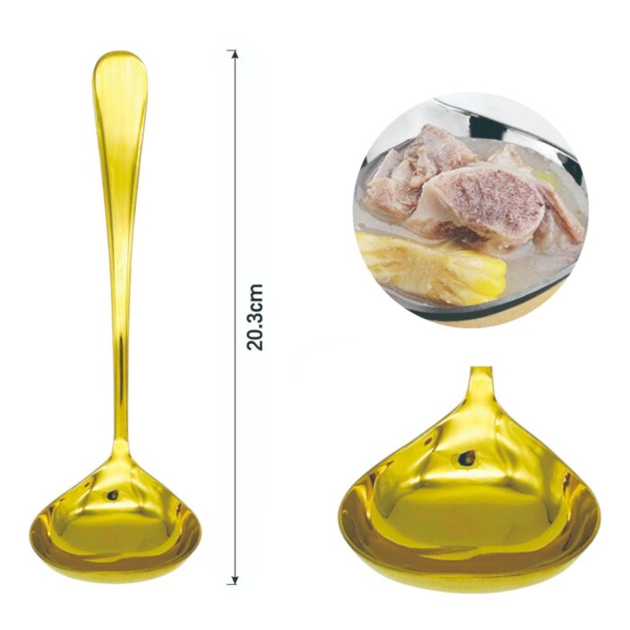 afd3168d-2ef7-4598-ba98-77128043f2cc.jpg Cucharon para salsa con mango redondo dorado 1PC - Imagen 2