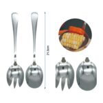 Set de tenedor y cuchara para ensalada con mango redondo 2PCS - Imagen 3