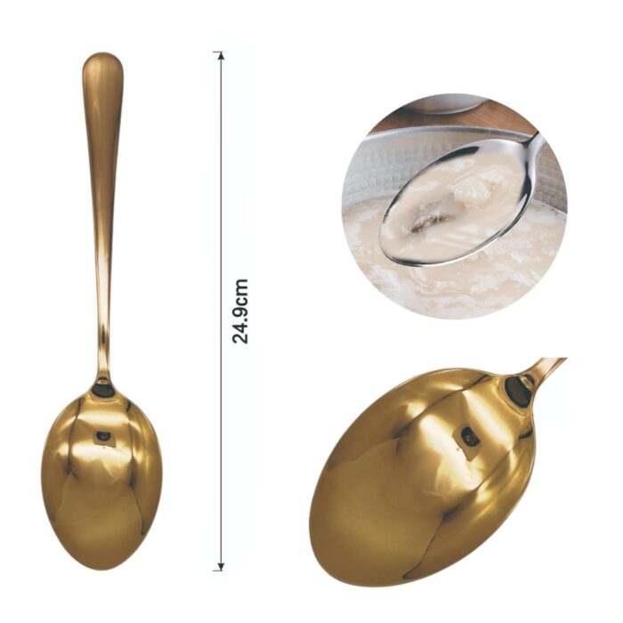 Cucharon de servicio con mango redondo de oro rosa 1PC - Imagen 1
