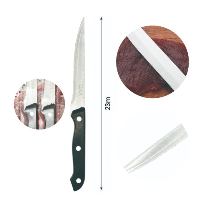 Juego de 2 cuchillos de carne lisos con mango negro - Imagen 3