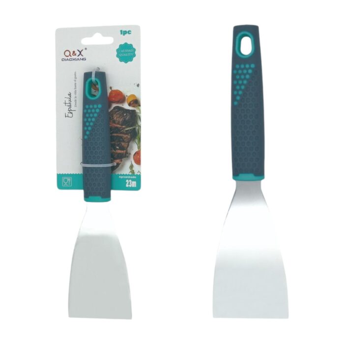 Espátula Y pequeña con mango de plástico gris (10.7 cm) para ingredientes delicados - Imagen 1