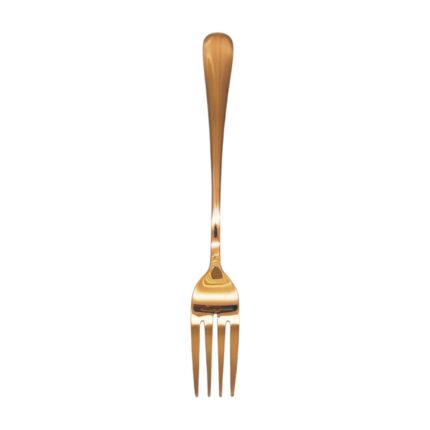 Tenedor para pescado con mango redondo de oro rosa 3PCS