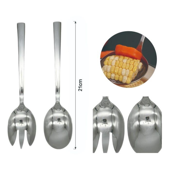 c3badabf-1b27-40d5-b6ed-c4a7c43e7528.jpg Set de tenedor y cuchara para ensalada con mango cuadrado 2PCS - Imagen 2