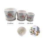 Juego de 3 macetas de cerámica modelo TX6709489 - Imagen 2