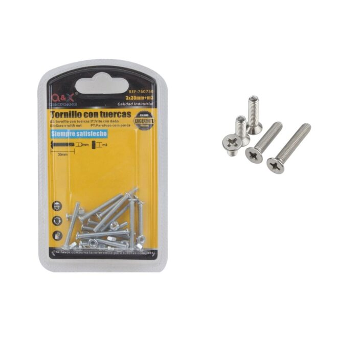 c7ca7f42-29d1-44f3-9331-51706e20aeb4.jpg Perno Cruzado Con Tuerca 3*30+M3 - Imagen 1