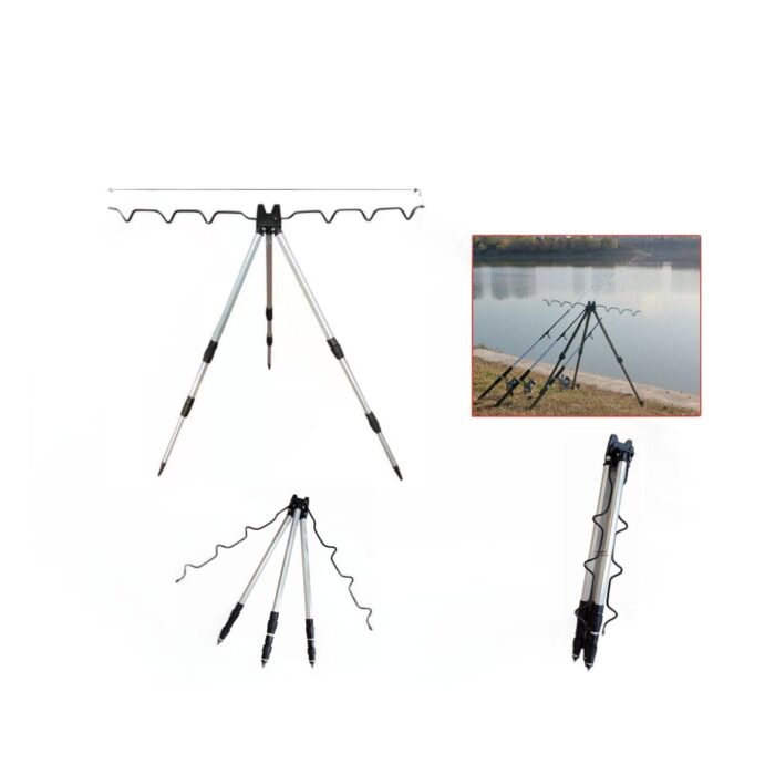 Trípode soporte para 6 cañas de pescar, 1,2 M - Imagen 1