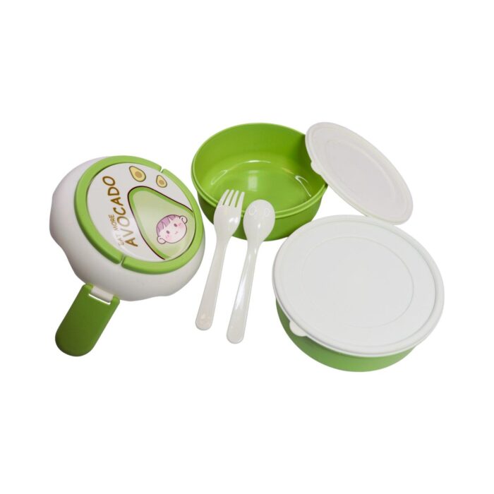 c8bf902e-b32e-4b86-97f5-daf26c6384e7-1.jpg 6365 Fiambrera Redonda De Frutas Coloridas De Doble Capa (Incluido Tenedor Y Cuchara) 16,6*15,6*14,4 - Imagen 8