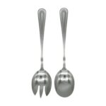 Set de tenedor y cuchara para ensalada con diseno de puntos 2PCS