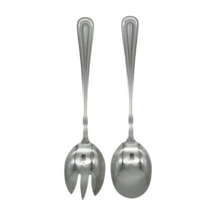 Set de tenedor y cuchara para ensalada con diseno de puntos 2PCS