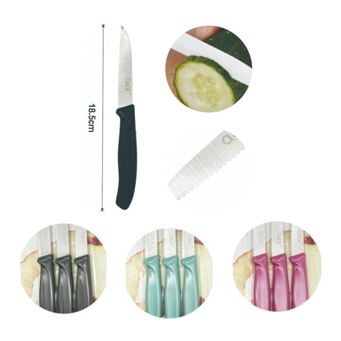 62332629 3PCS Cuchillo para pelar frutas con dientes de luz - Imagen 3