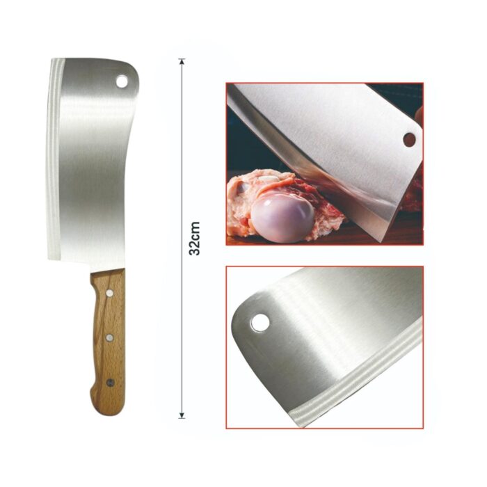 d48a16cf-ebea-43d0-b1c5-4f3c1c3428f7.jpg Cuchillo machete de cocina con mango de madera - Imagen 2