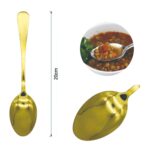 Cucharon para sopa con mango redondo dorado 3PCS - Imagen 2