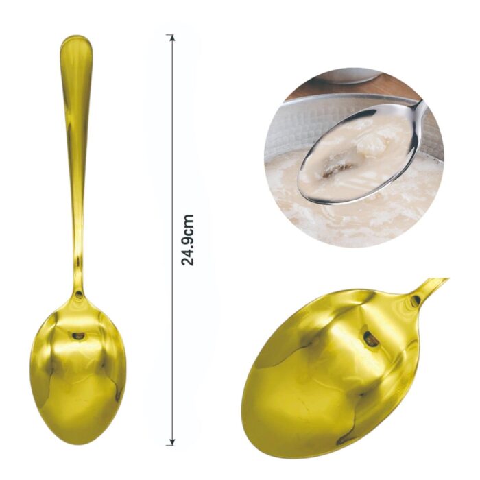 Cucharon de servicio con mango redondo dorado 1PC - Imagen 2