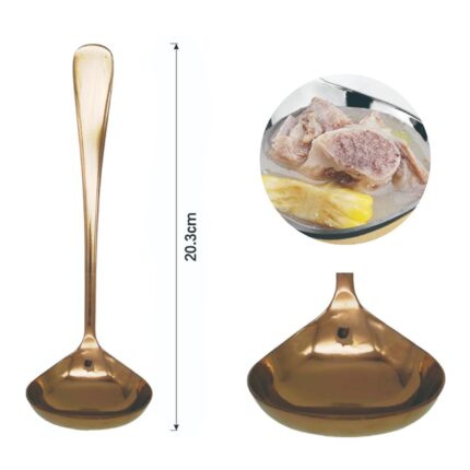 Cucharon para salsa con mango redondo de oro rosa 1PC