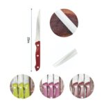 Juego de 6 cuchillos de carne lisos con mango de colores - Imagen 3
