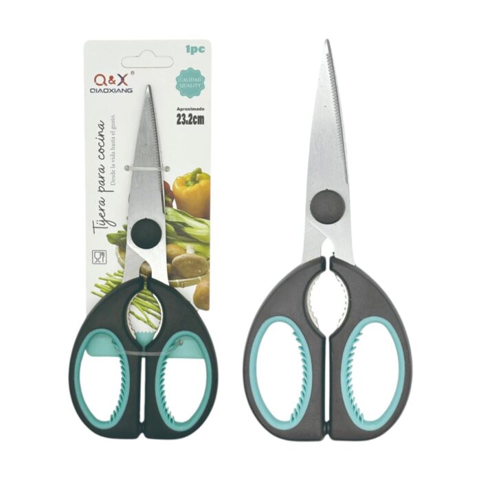 e3720d8f-c7f5-4bb3-a15a-94e2f77b8606.jpg Tijeras de cocina extragrandes con mango en negro y verde - Imagen 1