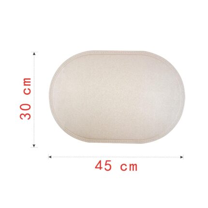 Mantel ovalado individual de cuero mate 30x45 cm