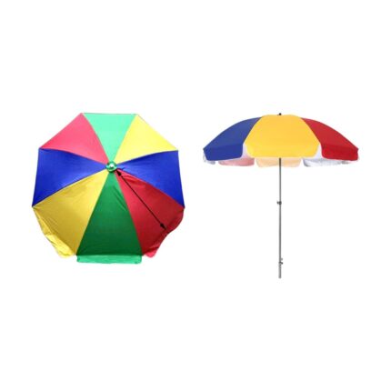 Sombrilla De Playa De 100 Cm Modelo Plastico Plateado.
