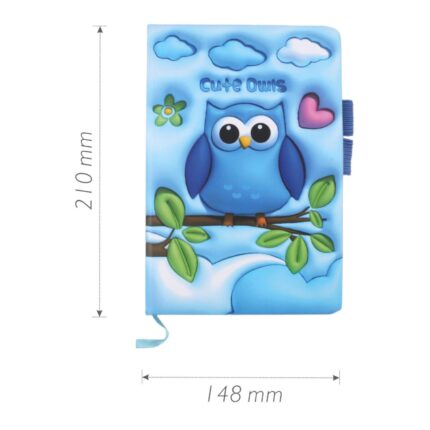 4 Cuadernos A5 "Cute Owls" Diseño de Búhos